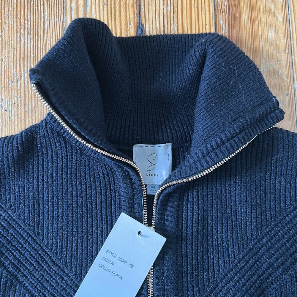 Lightweight Zip-Up Ribbed Cardigan Sweater NWT